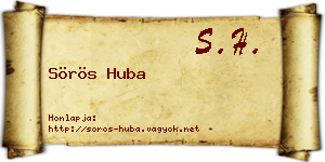 Sörös Huba névjegykártya